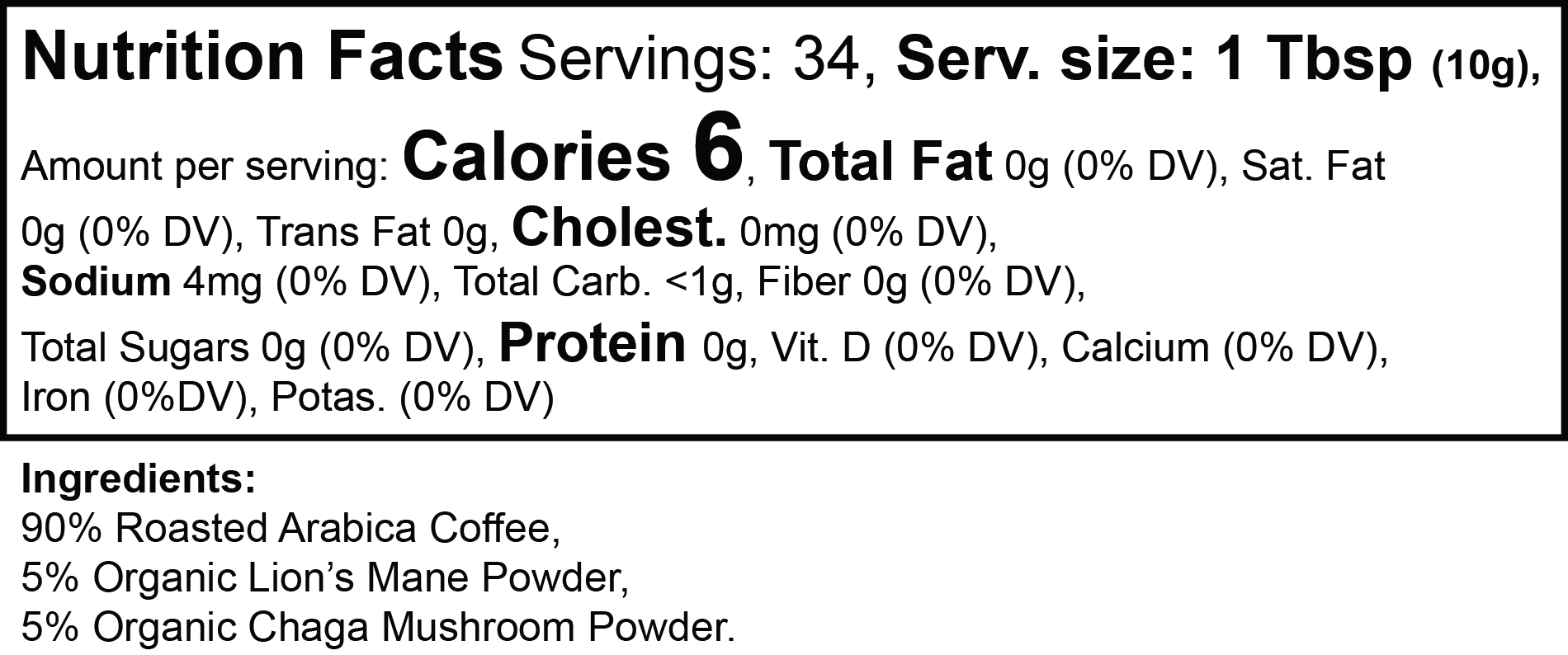 Vitality Mushroom Coffee, Medium Roast